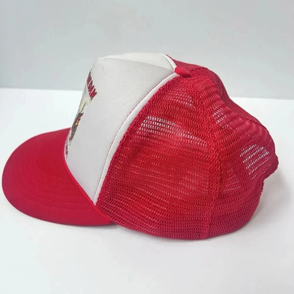 Vtg Glen Canyon Dam Page, AZ Adjustable Snapback Foam Trucker Hat/Cap Red/White - Picture 8 of 16